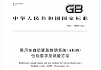 乘用车自动紧急制动系统（AEBS）性能要求及试验方法